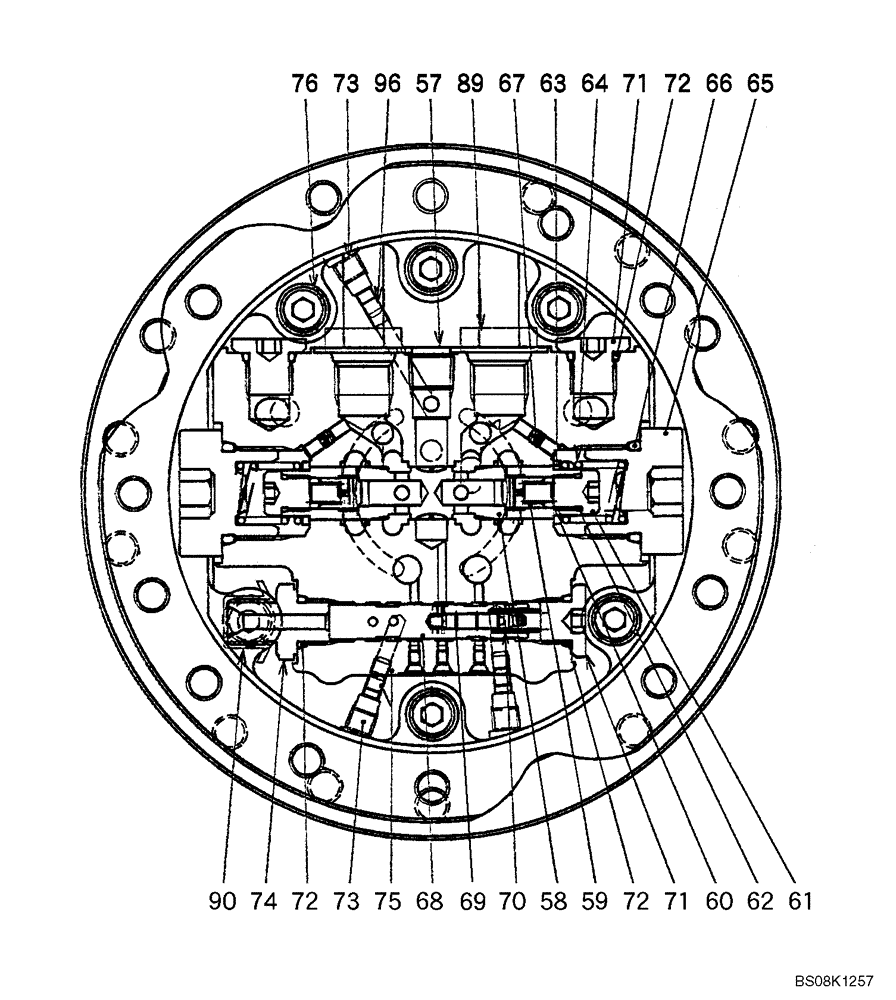 Схема запчастей Case CX27B BTW - (07-021) - MOTOR ASSY (PROPELLING) 1 OF 2 (PM15V00021F1) (35) - HYDRAULIC SYSTEMS