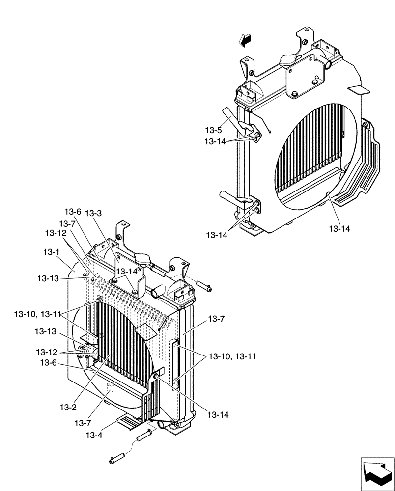 Схема запчастей Case CX31B - (01-012[02]) - RADIATOR INSTAL (10) - ENGINE