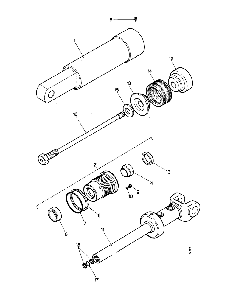 Схема запчастей Case 850 - (H08-1) - DOZER TILT & PITCH CYLINDER - 3.1/2 IN DIA X 6 IN STROKE (07) - HYDRAULIC SYSTEM