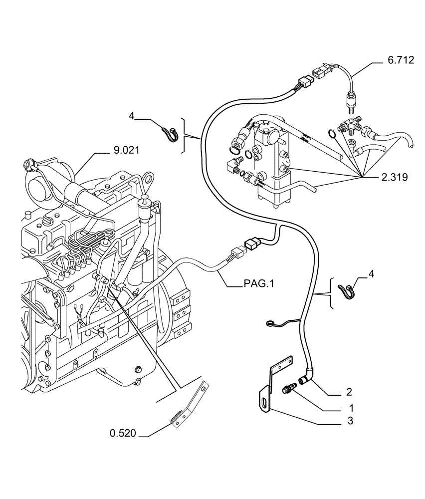 Схема запчастей Case 1850K - (6.711[05]) - ELECTRICAL SYSTEM - BRAKE PEDALSENSOR (13) - Electrical System / Decals