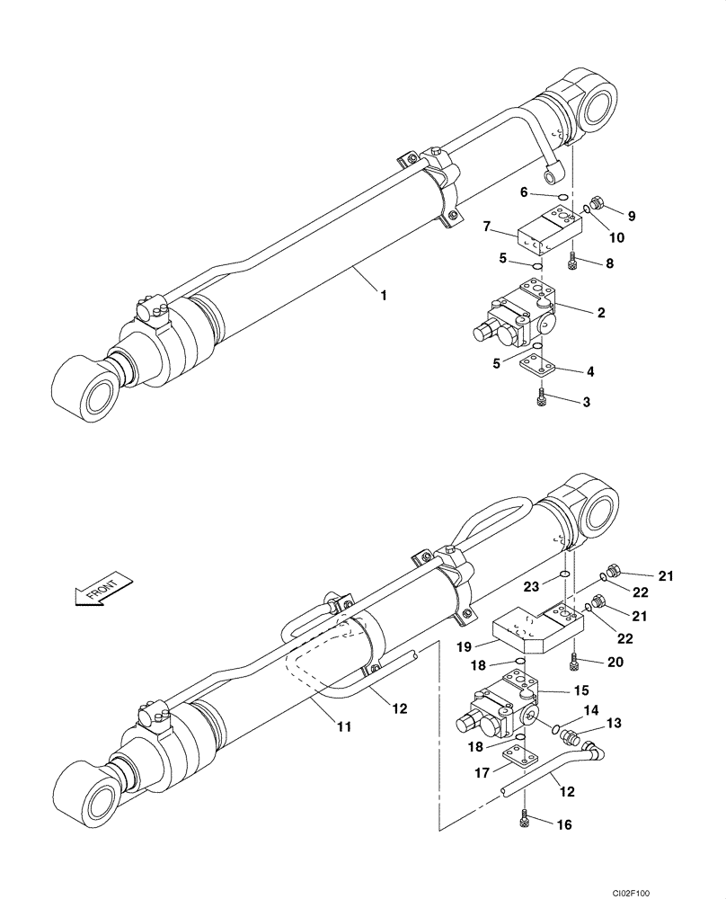 Схема запчастей Case CX135SR - (08-021) - HYDRAULICS - BOOM CYLINDER, MODELS WITH LOAD HOLD (08) - HYDRAULICS