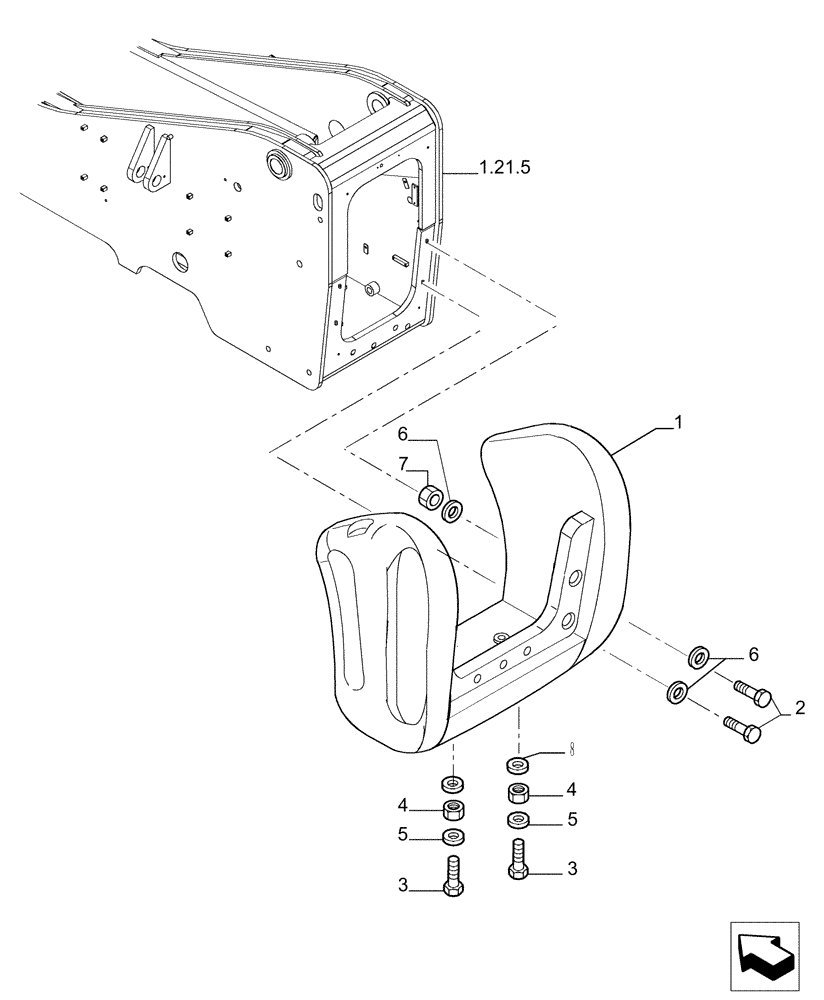 Схема запчастей Case TX1055 - (1.21.7[01]) - COUNTERWEIGHT (39) - FRAMES AND BALLASTING