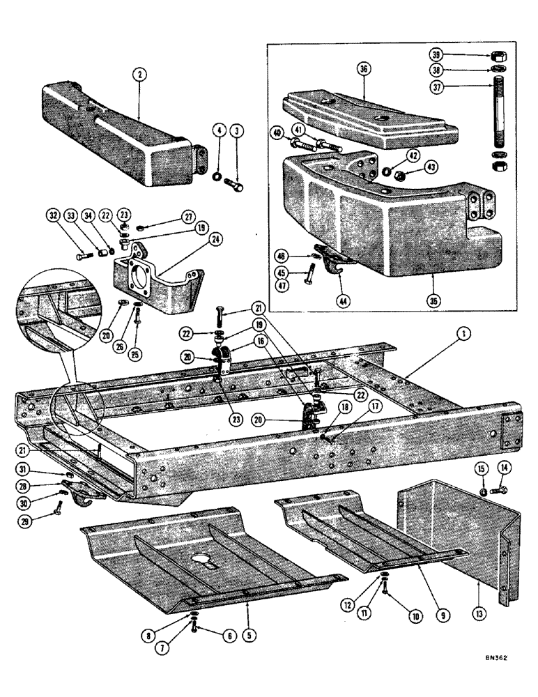 Схема запчастей Case 1000 - (006) - ENGINE FRAME, MUD PAN, AND ENGINE MOUNTS (01) - ENGINE