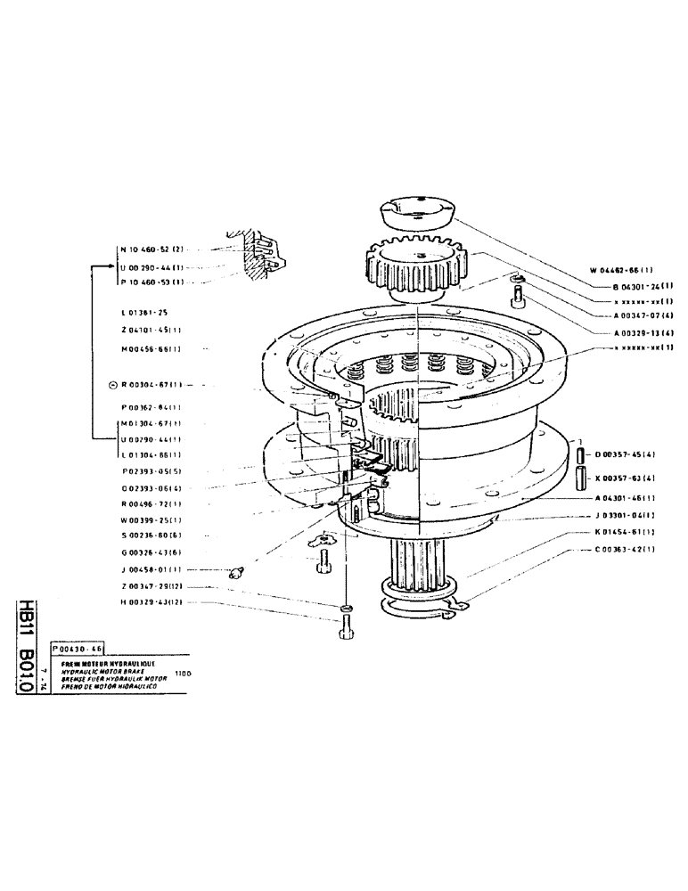 Схема запчастей Case LC80M - (063) - HYDRAULIC MOTOR BRAKE 