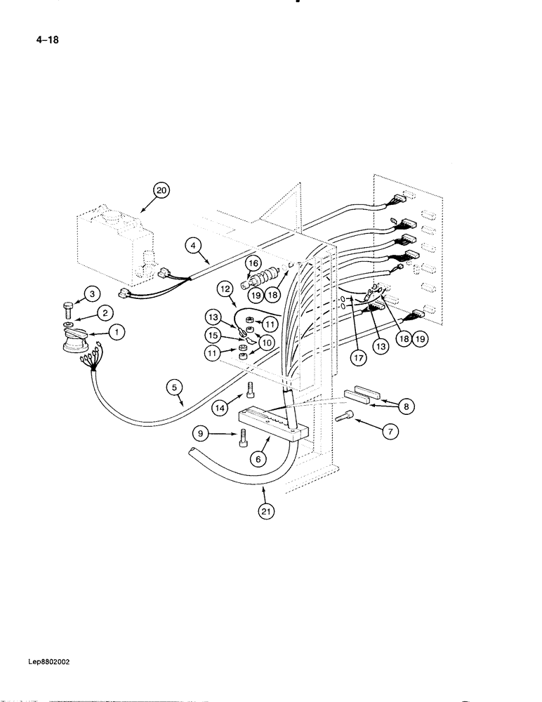 Схема запчастей Case 888 - (4-018) - INSTRUMENT PANEL ELECTRICAL HARNESS, P.I.N. FROM 74231, 74233, 74234, 74241 AND AFTER (04) - ELECTRICAL SYSTEMS