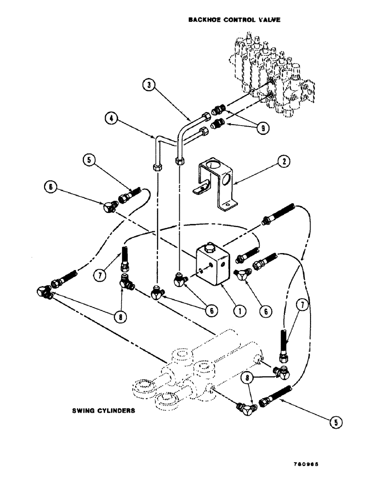 Схема запчастей Case D-70 - (28) - D-70 SWING HYDRAULIC LINES 