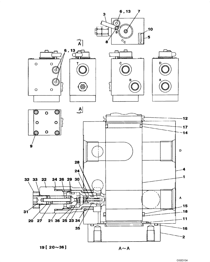 Схема запчастей Case CX135SR - (08-51) - VALVE ASSY, DIRECTIONAL (08) - HYDRAULICS