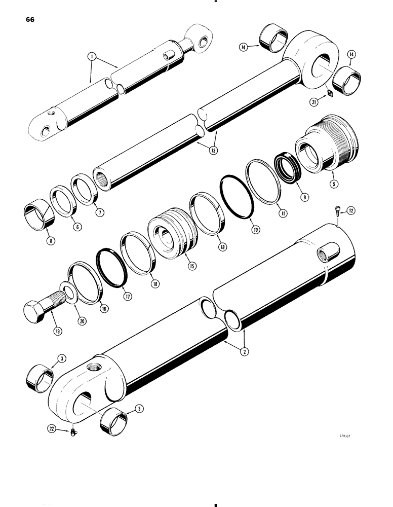 Схема запчастей Case 35 - (066) - G101176 BUCKET CYLINDER, WITH ONE PIECE PISTON 