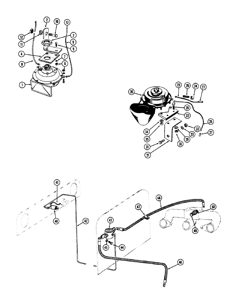 Схема запчастей Case W12 - (072) - HORN (04) - ELECTRICAL SYSTEMS