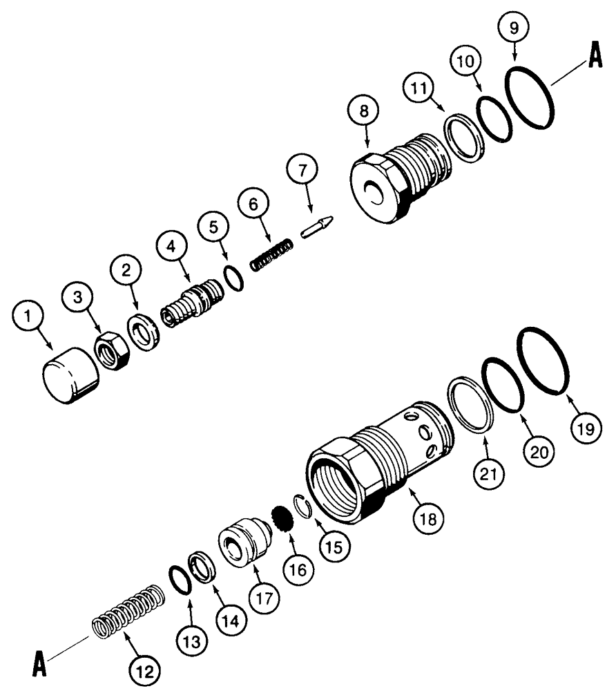 Схема запчастей Case 821C - (08-32) - VALVE ASSY RELIEF, CIRCUIT (08) - HYDRAULICS