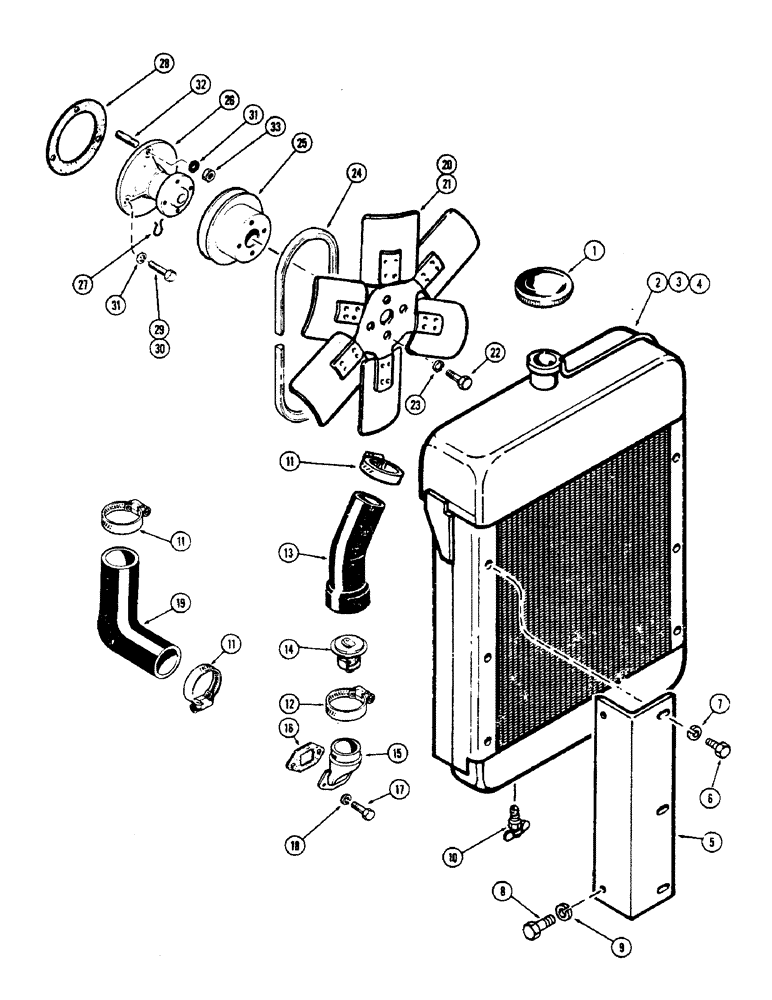 Схема запчастей Case 500 - (028) - ENGINE COOLING SYSTEM, (188) SPARK IGNITION ENGINE (01) - ENGINE