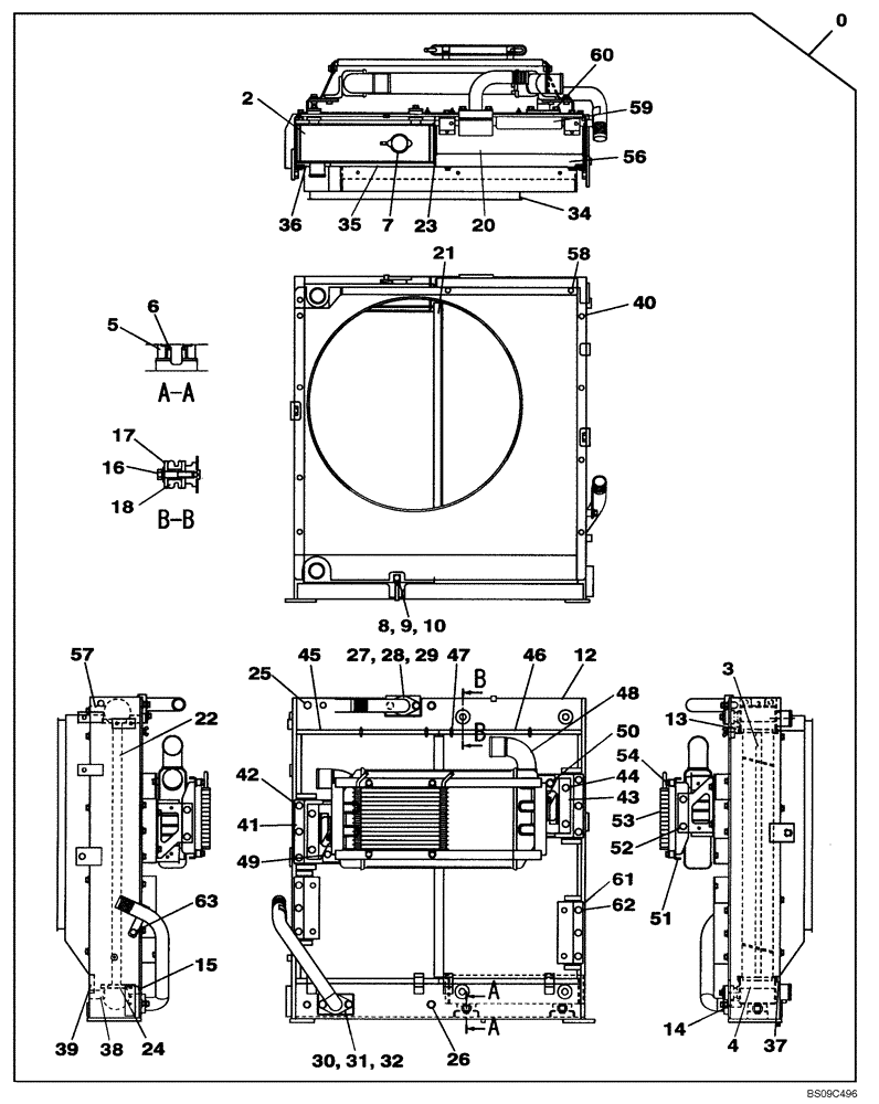 Схема запчастей Case CX225SR - (02-07) - RADIATOR ASSY (02) - ENGINE