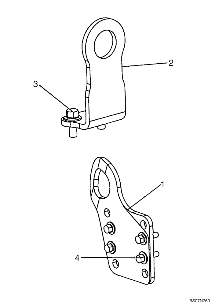 Схема запчастей Case 750L - (02-41) - ENGINE - LIFT HOOKS (02) - ENGINE