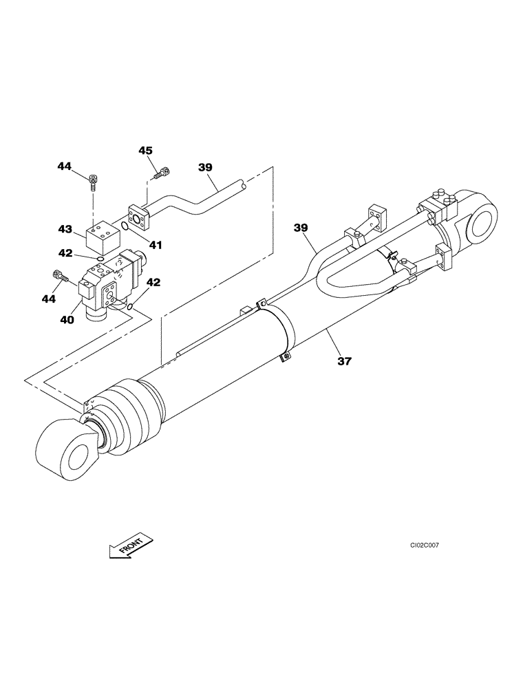 Схема запчастей Case CX460 - (08-16) - HYDRAULICS - ARM CYLINDER, MODELS WITH LOAD HOLD (08) - HYDRAULICS