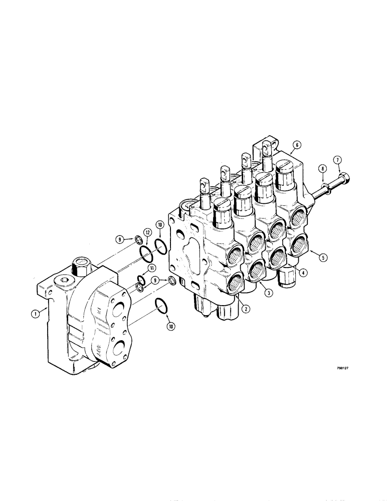 Схема запчастей Case 1150B - (356[1]) - R40909 FOUR SPOOL VALVE ANGLE TILT PITCH DOZER WITH RIPPER (07) - HYDRAULIC SYSTEM