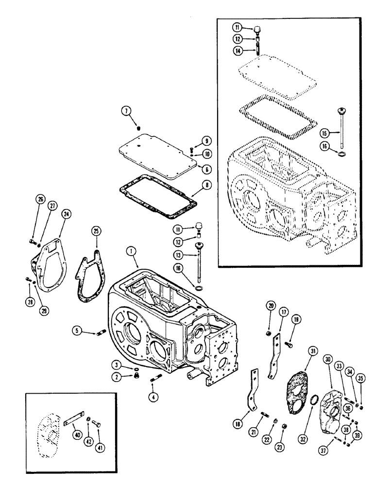 Схема запчастей Case W5A - (124) - TRANSMISSION CASE AND COVERS (06) - POWER TRAIN