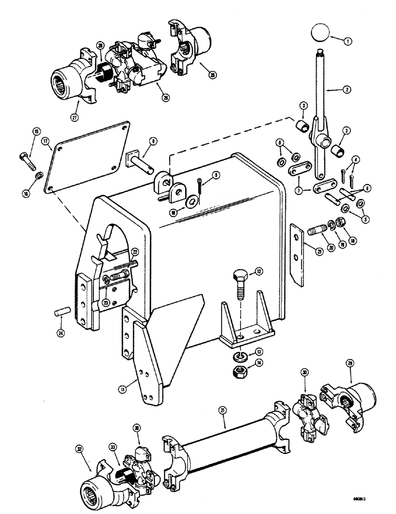 Схема запчастей Case 300 - (060) - U-JOINT/ HSG,BEF TRACT SN 5770, FOR MOD W/ TORQU CONVRT,BEF TRAC SN 5248,W/ TORQ CNVRT SN 5248 & AFT (03) - TRANSMISSION