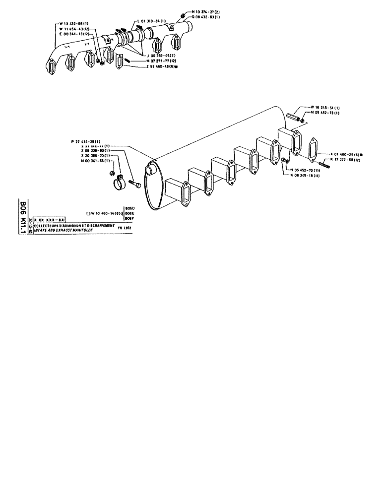 Схема запчастей Case 90BCL - (140) - INTAKE AND EXHAUST MANIFOLDS F6 L912 (01) - ENGINE