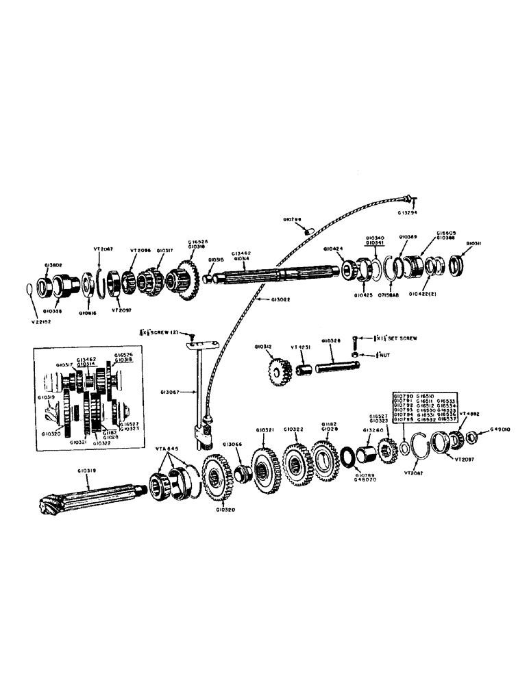 Схема запчастей Case 320 - (070) - TRANSMISSION SHAFT AND GEARS (06) - POWER TRAIN