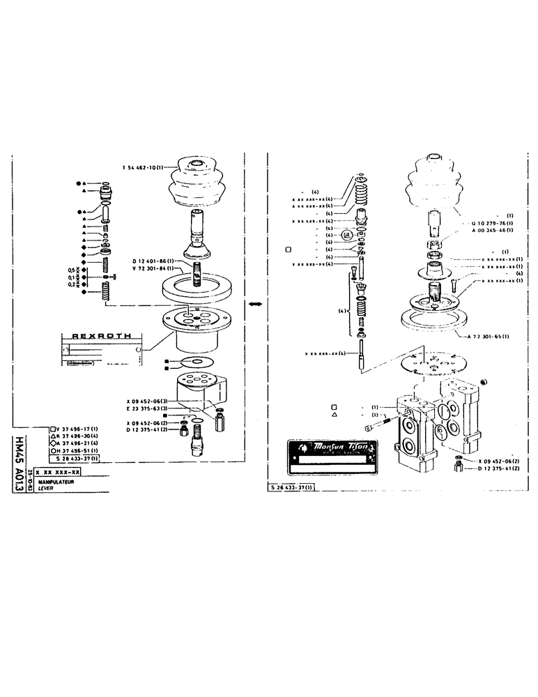 Схема запчастей Case 160CL - (201) - LEVER (07) - HYDRAULIC SYSTEM