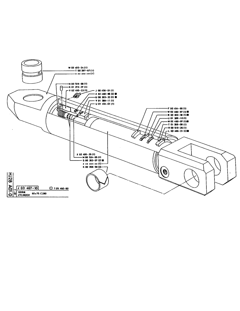 Схема запчастей Case 160CL - (152) - CYLINDER (07) - HYDRAULIC SYSTEM