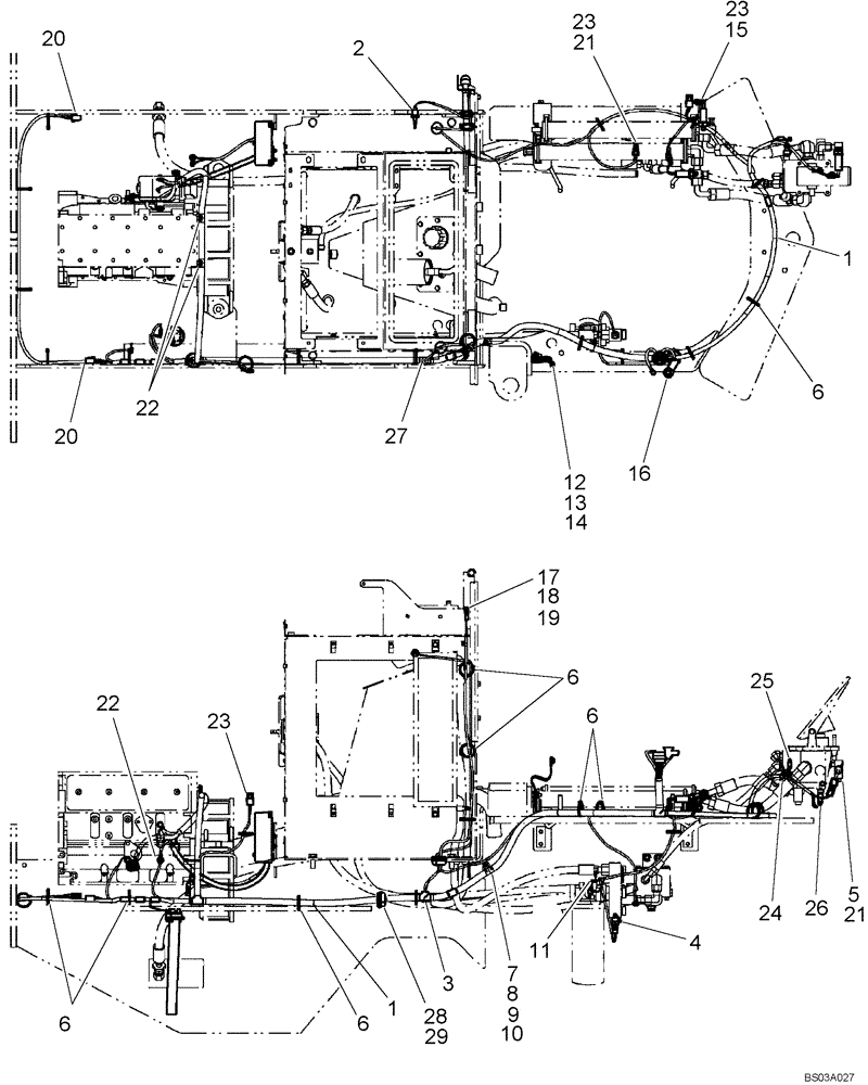 Схема запчастей Case 621D - (04-17) - HARNESS, REAR CHASSIS - IF USED (04) - ELECTRICAL SYSTEMS