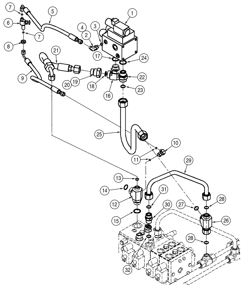 Схема запчастей Case 521D - (08-44) - HYDRAULICS - RIDE CONTROL (08) - HYDRAULICS