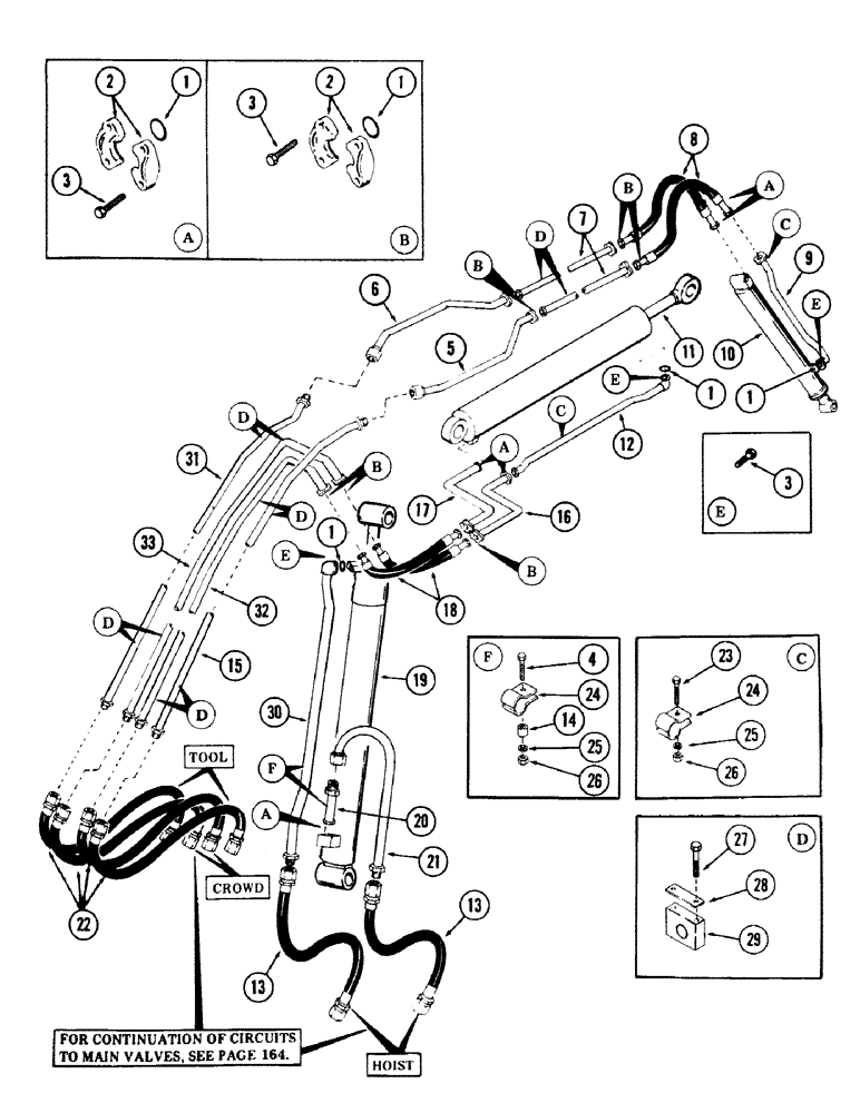 Схема запчастей Case 40 - (170) - "Y" BOOM TUBING (35) - HYDRAULIC SYSTEMS