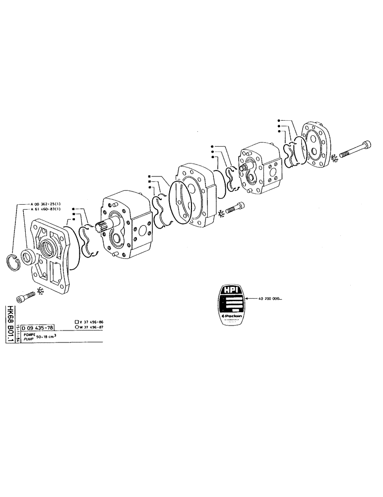 Схема запчастей Case 220 - (171) - PUMP (07) - HYDRAULIC SYSTEM