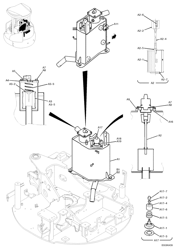 Схема запчастей Case CX27B BTW - (01-015) - TANK ASSY HYDRAULICS (NIBBLER & BREAKER) (PM33H00037F1, PM33H00026F1) (35) - HYDRAULIC SYSTEMS