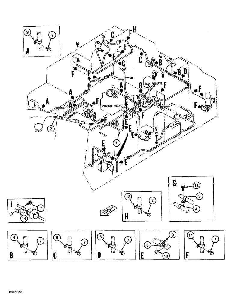 Схема запчастей Case 9030B - (4-10) - MAIN ELECTRICAL SYSTEM CLAMPING (04) - ELECTRICAL SYSTEMS