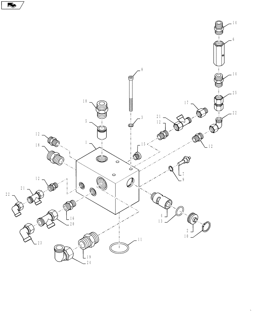 Схема запчастей Case DV207 - (35.353.02) - CONTROL BLOCK (35) - HYDRAULIC SYSTEMS