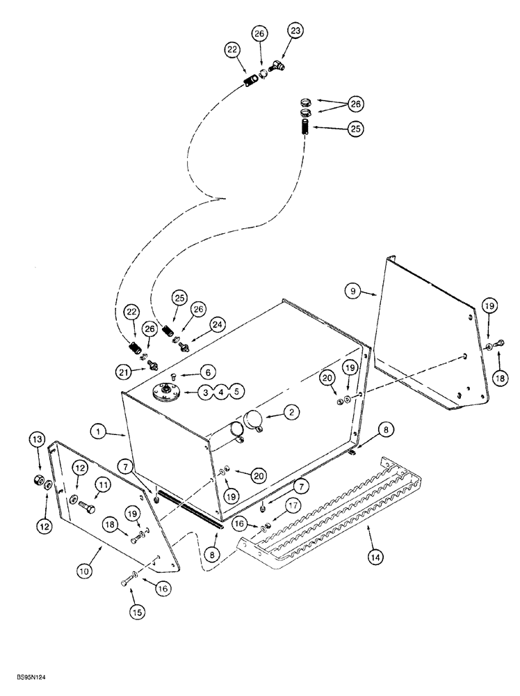 Схема запчастей Case 760 - (03-002) - FUEL TANK AND LINES (10) - ENGINE