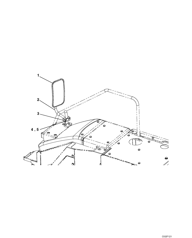 Схема запчастей Case CX135SR - (09-05) - MIRROR, REAR VIEW - RIGHT HAND (09) - CHASSIS/ATTACHMENTS