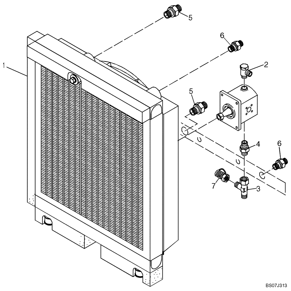 Схема запчастей Case 121E - (15.121[2987087002]) - RADIATOR & HYDRAULIC CONNECTORS (10) - ENGINE