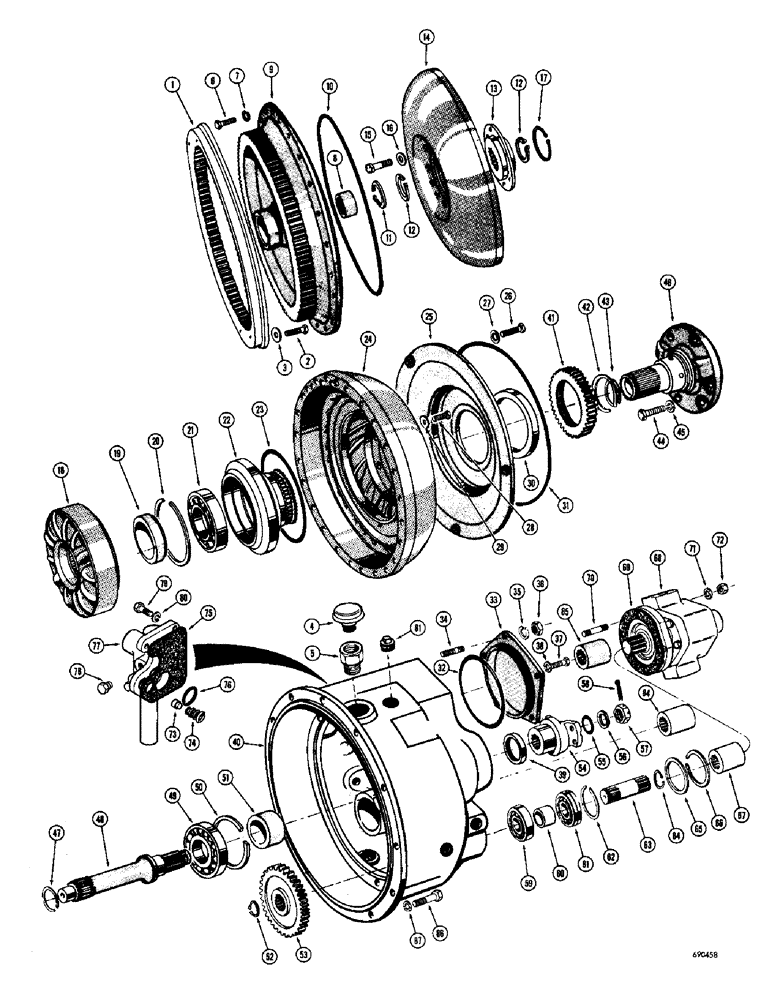 Схема запчастей Case W9C - (166) - TORQUE CONVERTER (06) - POWER TRAIN