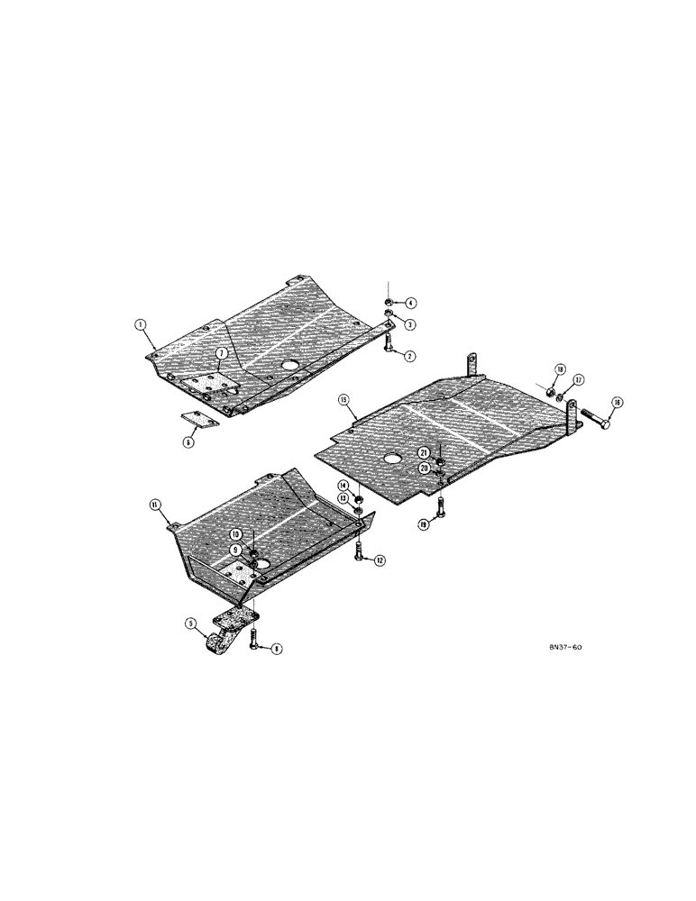 Схема запчастей Case 420C - (142) - PULL HOOK, CRANKCASE GUARD, AND TRANSMISSION GUARD (04) - UNDERCARRIAGE