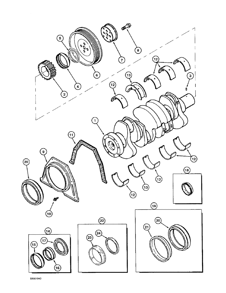 Схема запчастей Case 550E - (2-30) - CRANKSHAFT, 4-390 ENGINE, 4T-390 ENGINE (02) - ENGINE