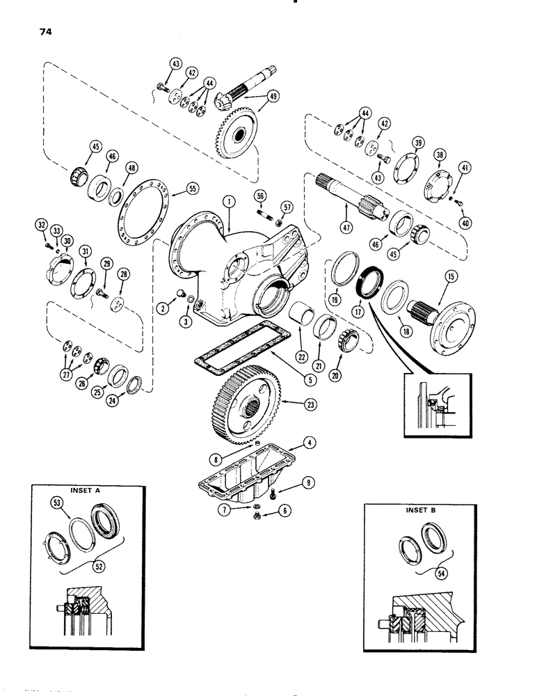 Схема запчастей Case 1150 - (074) - FINAL DRIVE, USED PRIOR TO TRANS. SN2663630 (04) - UNDERCARRIAGE