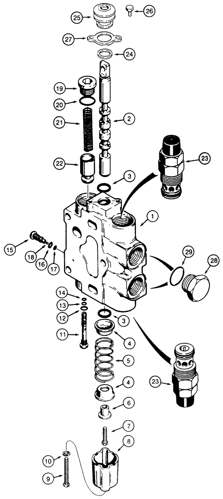 Схема запчастей Case 855E - (8-098) - RIPPER OR CLAM BUCKET SECTION (08) - HYDRAULICS