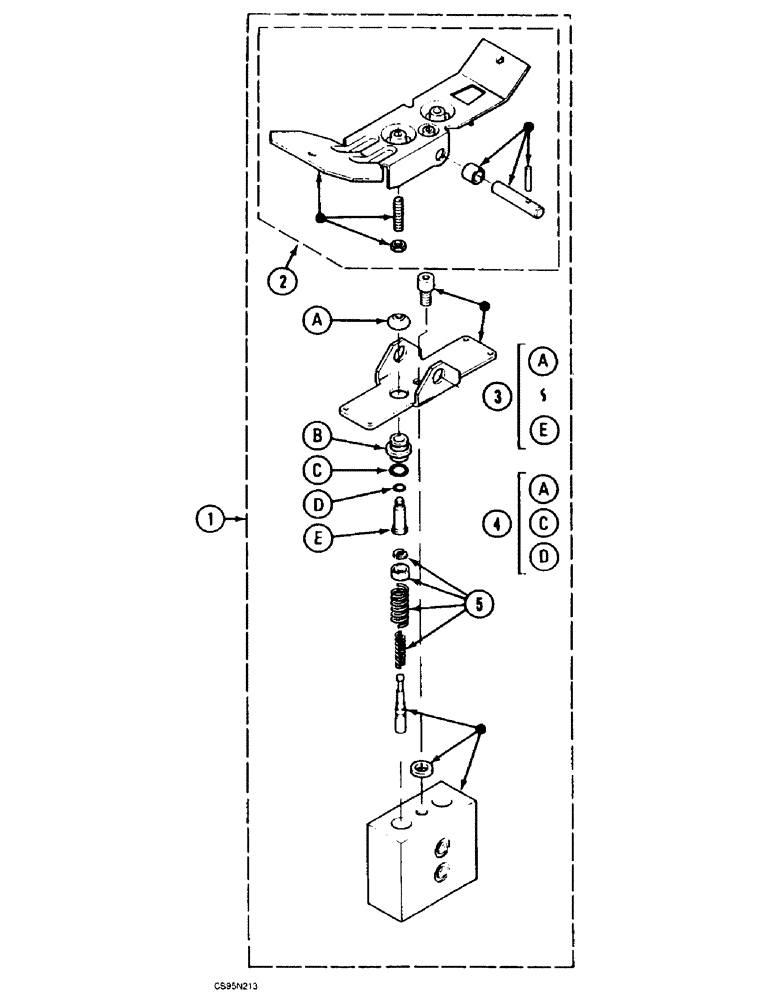 Схема запчастей Case 688BCK - (8D-08) - FOOT CONTROL VALVE, 688B CK (120301-) (07) - HYDRAULIC SYSTEM