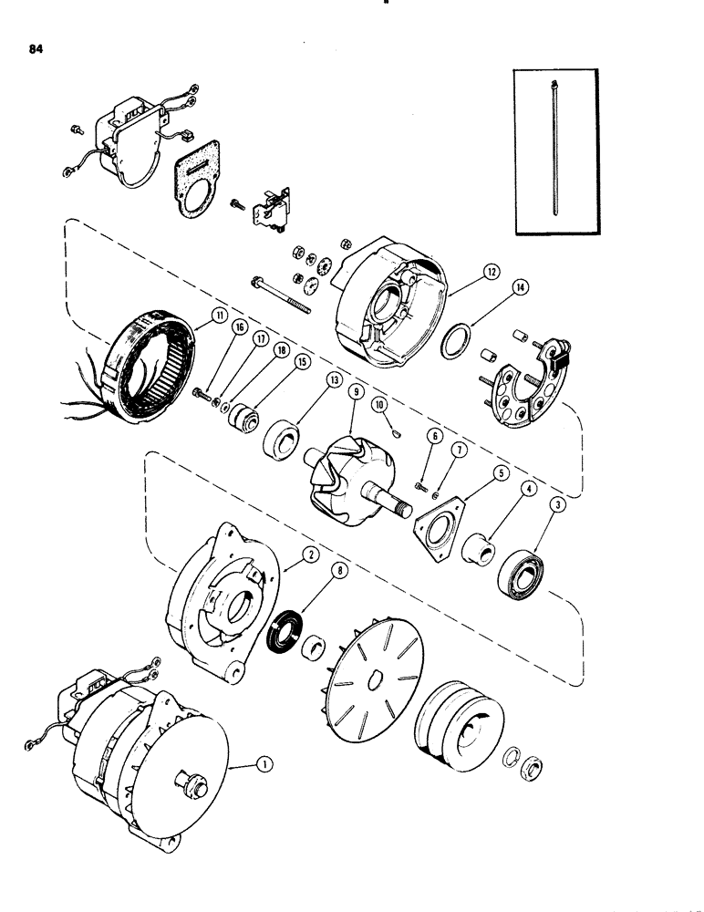 Схема запчастей Case 1150C - (084) - R36587 ALTERNATOR, MOTOROLA NO. 70D44025F01 (04) - ELECTRICAL SYSTEMS