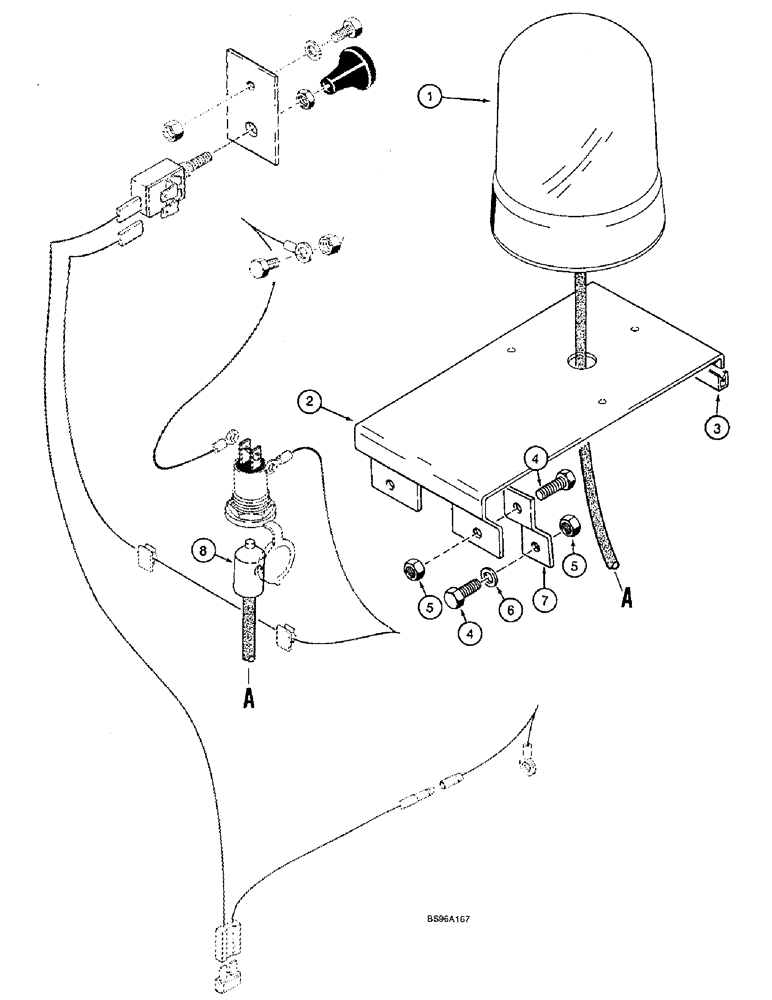 Схема запчастей Case 1825B - (4-32) - ROTATING BEACON, EUROPE (04) - ELECTRICAL SYSTEMS