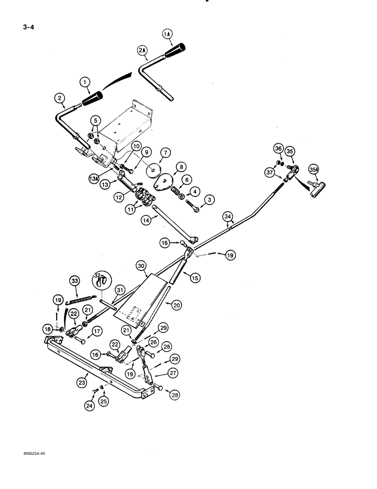 Схема запчастей Case 480E - (3-04) - THROTTLE CONTROL LINKAGE (03) - FUEL SYSTEM