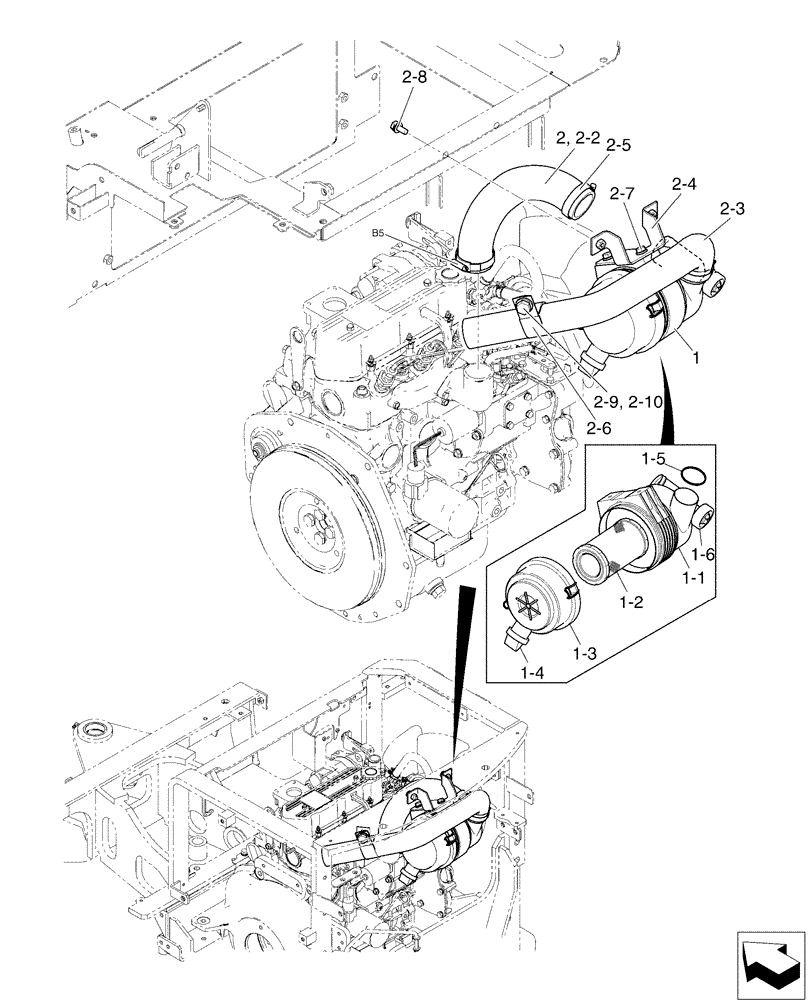 Схема запчастей Case CX17B - (01-011) - CLEANER ASSY, AIR (10) - ENGINE