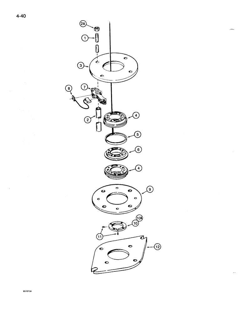 Схема запчастей Case 1085B - (4-040) - ELECTRICAL COLLECTOR RING (04) - ELECTRICAL SYSTEMS