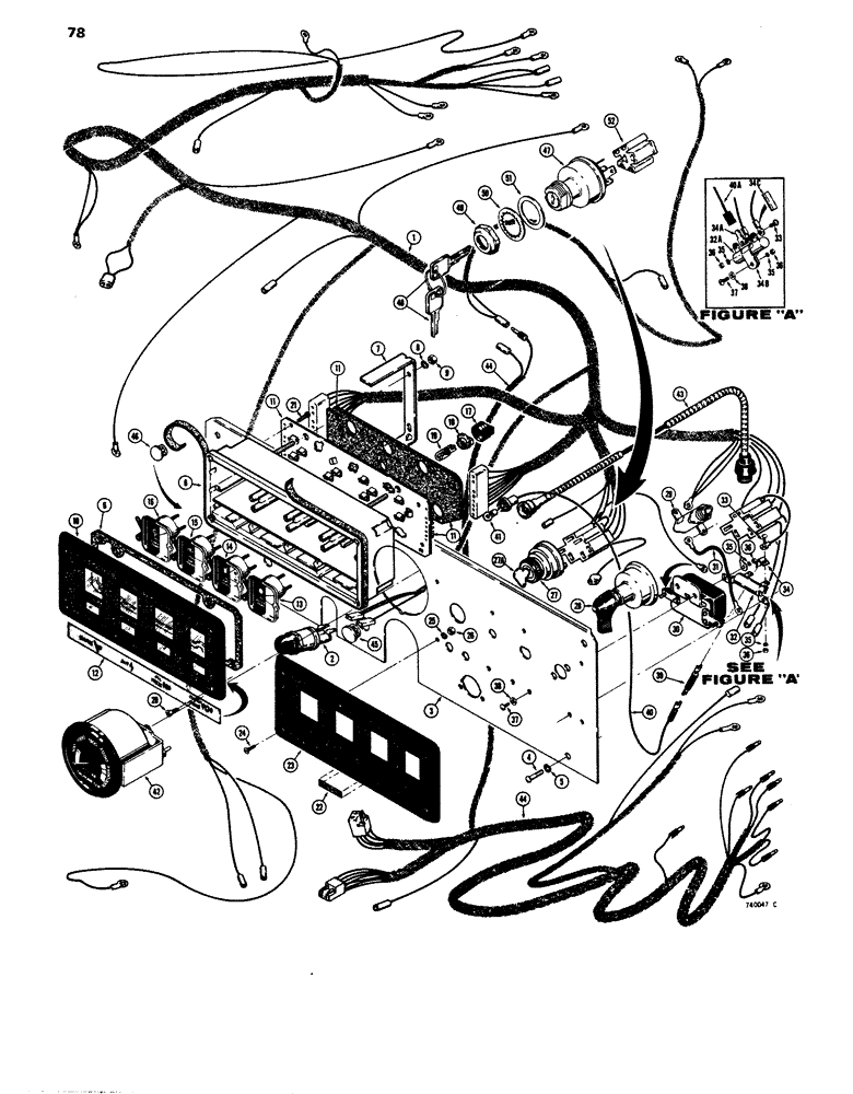 Схема запчастей Case 680E - (078) - ELECTRICAL SYSTEM, INSTRUMENT PANEL (55) - ELECTRICAL SYSTEMS