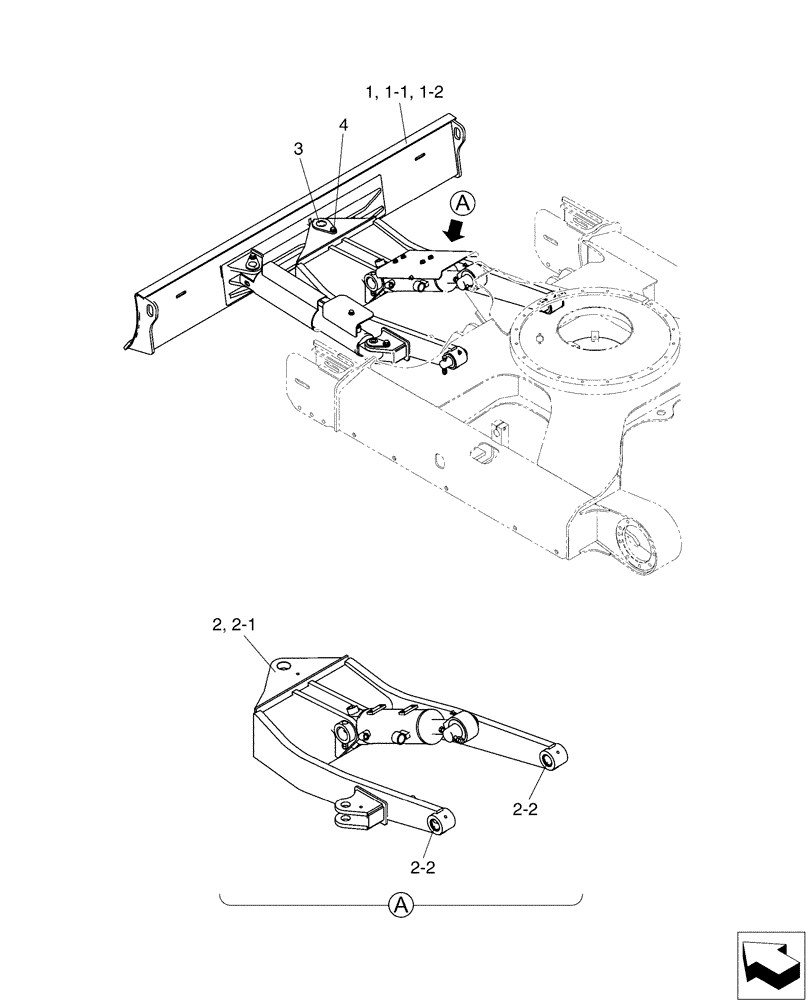 Схема запчастей Case CX50B - (02-017) - DOZER ASSY, ANGLE DOZER (86) - DOZER