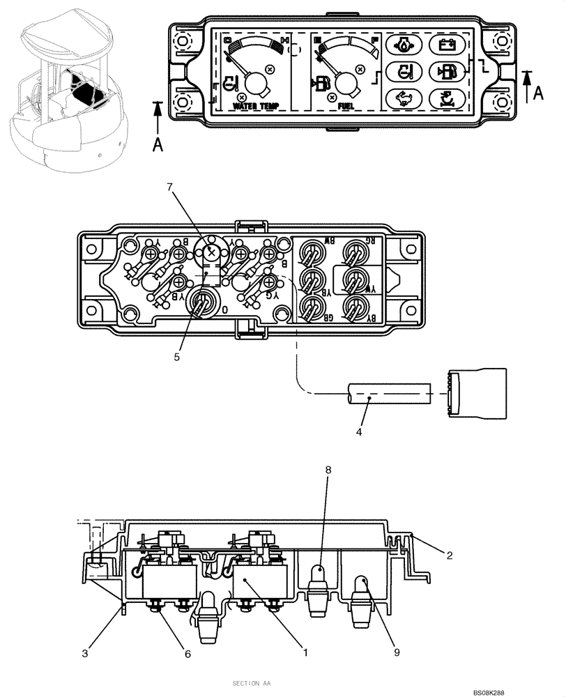 Схема запчастей Case CX27B BTW - (01-073) - GAUGE ASSY, CLUSTER (PH59S00005F1) (55) - ELECTRICAL SYSTEMS