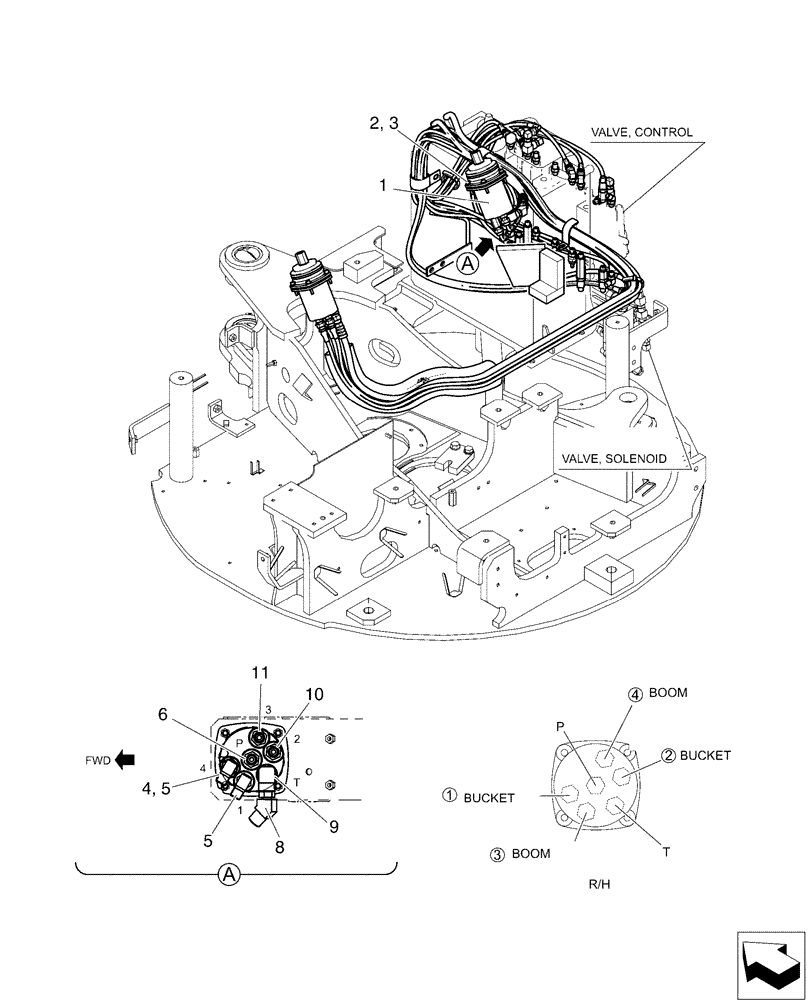 Схема запчастей Case CX36B - (01-033[01]) - VALVE INSTAL - RIGHT HAND (35) - HYDRAULIC SYSTEMS